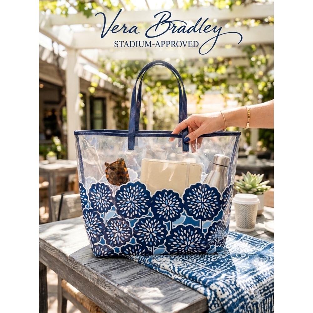 Vera Bradley Clear Floral Stadium Tote